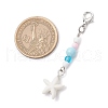 Ocean Theme Porcelain Charm & Glass Beads Pendant Decorations HJEW-JM03154-02-3