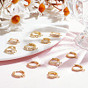 ARRICRAFT 12Pcs 6 Style Brass Micro Pave Clear Cubic Zirconia Hoop Earring Findings ZIRC-AR0001-29-5