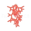 2Pcs 2 Colors Handmade Glass Seed Beaded Coral Pendants PALLOY-MZ00765-2