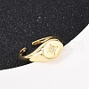 Brass Micro Pave Clear Cubic Zirconia Cuff Rings for Women RJEW-U048-01G-2