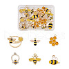 Yilisi 24Pcs 6 Style Zinc Light Gold Alloy Enamel Pendants ENAM-YS0001-05-10