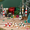 30Pcs 6 Colors Wooden Beaded Pendant Decorations HJEW-AB00737-5