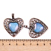 Synthetic Opalite Peach Love Heart Pendants G-G158-01-10-3