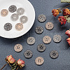 HOBBIESAY 18Pcs 3 Colors Alloy Rhinestone Buttons BUTT-HY0001-07-4