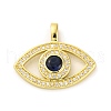 Brass Pendants with Cubic Zirconia and Glass KK-D536-19G-1