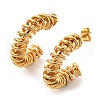 Vacuum Plating 304 Stainless Steel Arch with Spiral Stud Earrings for Women EJEW-F319-08G-2