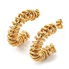 PVD Vacuum Plating 304 Stainless Steel Arch with Spiral Stud Earrings for Women EJEW-F319-08G-2