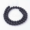 Natural Black Agate Bead Strands G-G735-60F-8mm-A-2