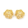 Brass Micro Pave Cubic Zirconia Beads Caps KK-B096-14G-1
