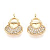 Brass Micro Pave Cubic Zirconia Charms KK-N263-83G-1