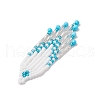 Glass Seed Beaded Tassels Pendants PALLOY-MZ00655-03-4
