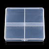 Rectangle Transparent Plastic Bead Containers CON-N013-02-1