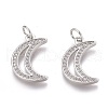 Brass Micro Pave Clear Cubic Zirconia Pendants ZIRC-Z008-24P-1