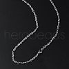 3mm Rack Plating Brass Rope Chain Necklaces for Women Men MAK-L044-29P-3