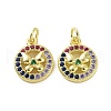 Brass Micro Pave Colorful Cubic Zirconia Charms KK-E068-VF098-2