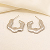 Irregular C Shape Stainless Steel Stud Earrings for Women NX3649-7-1