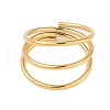 Ion Plating(IP) 304 Stainless Steel Multi-layer Open Cuff Ring for Women STAS-S125-11G-2