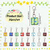 16Pcs Square Handmade Millefiori Glass Pendant Locking Stitch Markers HJEW-AB00654-2