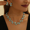Alloy & Resin & Rhinestone Round Beaded Link Necklaces & Stud Earrings Sets FS-WGD3AFB-01-2