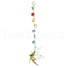 Brass & Transparent Epoxy Resin Fairy Pendant Decoration HJEW-JM02635-01-1
