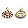 Brass Cubic Zirconia Pendants ZIRC-O044-03D-G-2