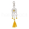 Natural & Dyed Malaysia Jade Bead & Alloy Pendant Decoration HJEW-JM02937-03-2