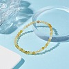 Natural Yellow Opal Round Beaded Stretch Bracelet BJEW-JB07901-2