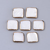 Edge Golden Plated Natural Freshwater Shell Beads X-SHEL-S276-47-1