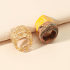 2Pcs Resin Finger Rings Sets FS-WG878B8-01-3