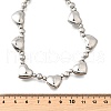 Brass Heart Bib Round Beaded Necklaces for Women NJEW-D314-09G-5