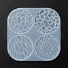 Flat Round with Water Ripple Cup Mat Silicone Molds X-DIY-L065-03-3