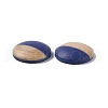 Two Tone Wood Grain Frosted Imitation Leather Style Resin Cabochons RESI-G053-01D-2