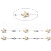 Handmade Synthetic Turquoise Starfish & 304 Stainless Steel Star Beaded Chains CHS-E008-01P-2
