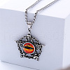 Vintage Punk Stainless Steel Evil Eye Hexagram Pendant Necklace Jewelry QO6667-5