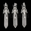 Natural Quartz Crystal Pointed Pendants G-Z033-15P-05-1