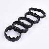 Natural Black Agate Stretch Bracelets BJEW-S039-05B-1