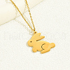 Cute Bunny Stainless Steel Pendant Necklace PO7097-1