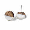 Opaque Resin & Walnut Wood Stud Earrings EJEW-N017-008-B10-3