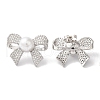 Brass Micro Pave Clear Cubic Zirconia Stud Earrings for Women EJEW-A110-08P-3