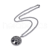 Non-Tarnish 304 Stainless Steel Pendant Necklaces NJEW-C042-08P-3