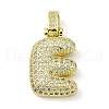 Brass Micro Pave Clear Cubic Zirconia Pendants KK-M279-01G-E-1