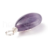 Natural Amethyst Pendants PALLOY-JF01750-03-4