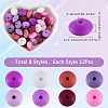 SUNNYCLUE 96Pcs 12 Colors Food Grade Eco-Friendly Silicone Abacus Beads SIL-SC0001-87A-2