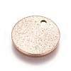 Ion Plating(IP) 304 Stainless Steel Textured Pendants STAS-I098-01-12mm-RG-1