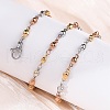 3-Color 304 Stainless Steel Ball Link Chain Necklaces NJEW-Q013-06-5