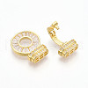 925 Sterling Silver Micro Pave Clear Cubic Zirconia Fold Over Clasps STER-T008-08G-2