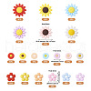 Beadthoven 19Pcs 19 Styles Flower Food Grade Eco-Friendly Silicone Focal Beads SIL-BT0001-05-11
