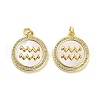 Brass Micro Pave Clear Cubic Zirconia Pendants KK-K365-02A-G-1