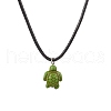 Summer Beach Dyed Synthetic Turquoise Turtle Pendant Necklaces NJEW-JN05057-1