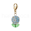 Hydrangea Acrylic & Glass Seed Beads Pendant Decorations HJEW-MZ00217-4
